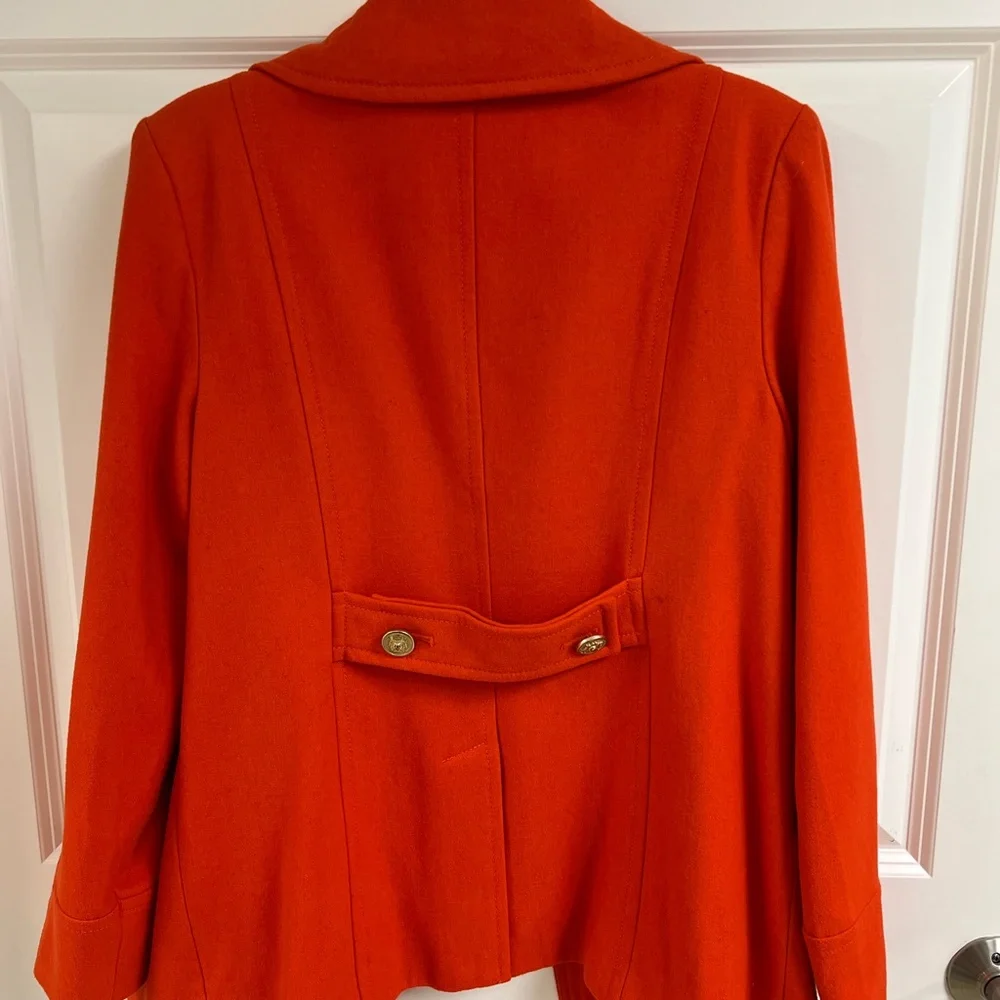 Old Navy Women's Bold Orange Peacoat - Picture 2 of 4
